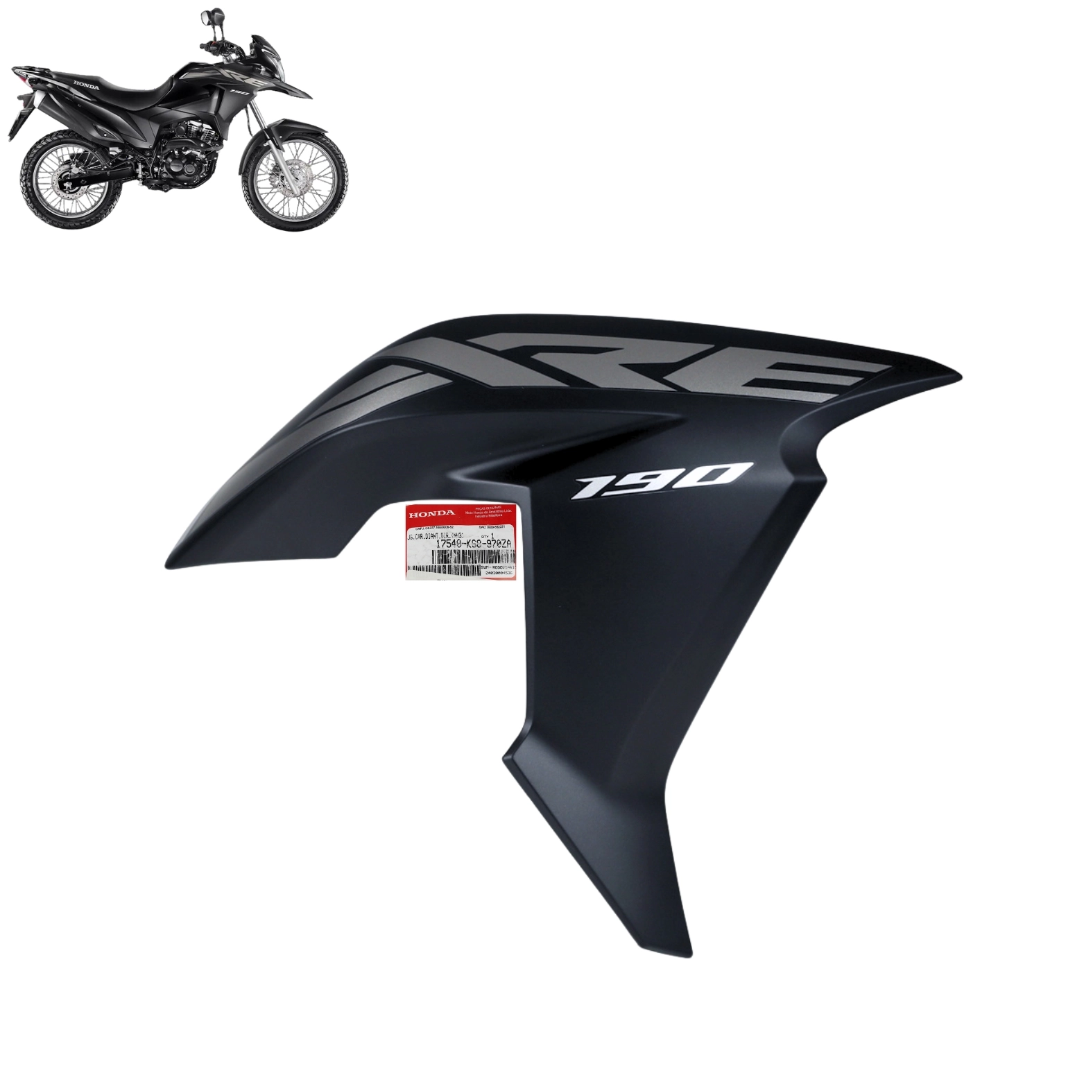 Carenagem Direita Tanque Xre 190 2024 Cinza Original Honda Carenagem Direita Tanque Xre 190 2024 Cinza Original Honda