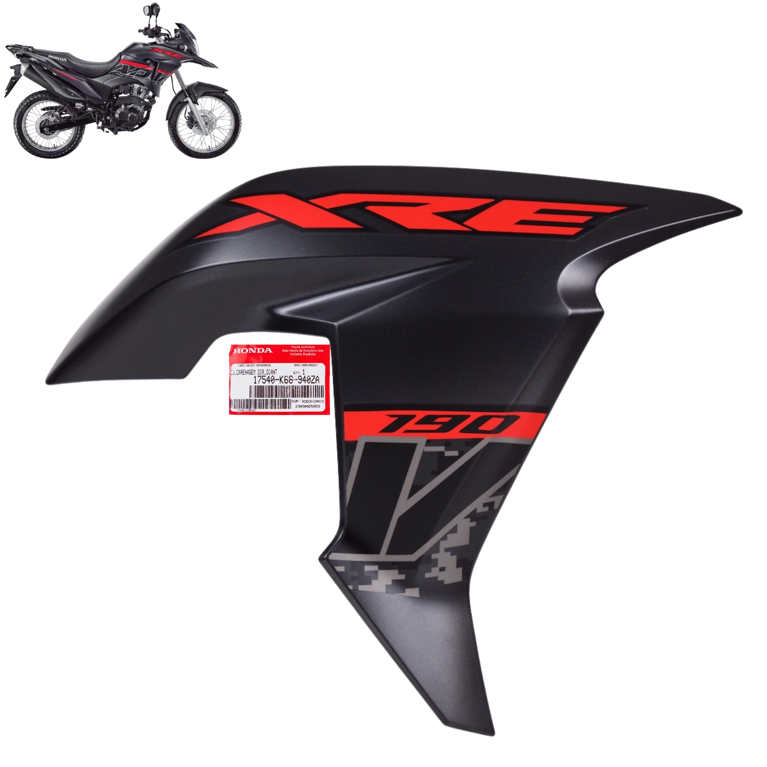 Carenagem Direita Tanque Xre 190 Adventure 2022 2023 Original Honda