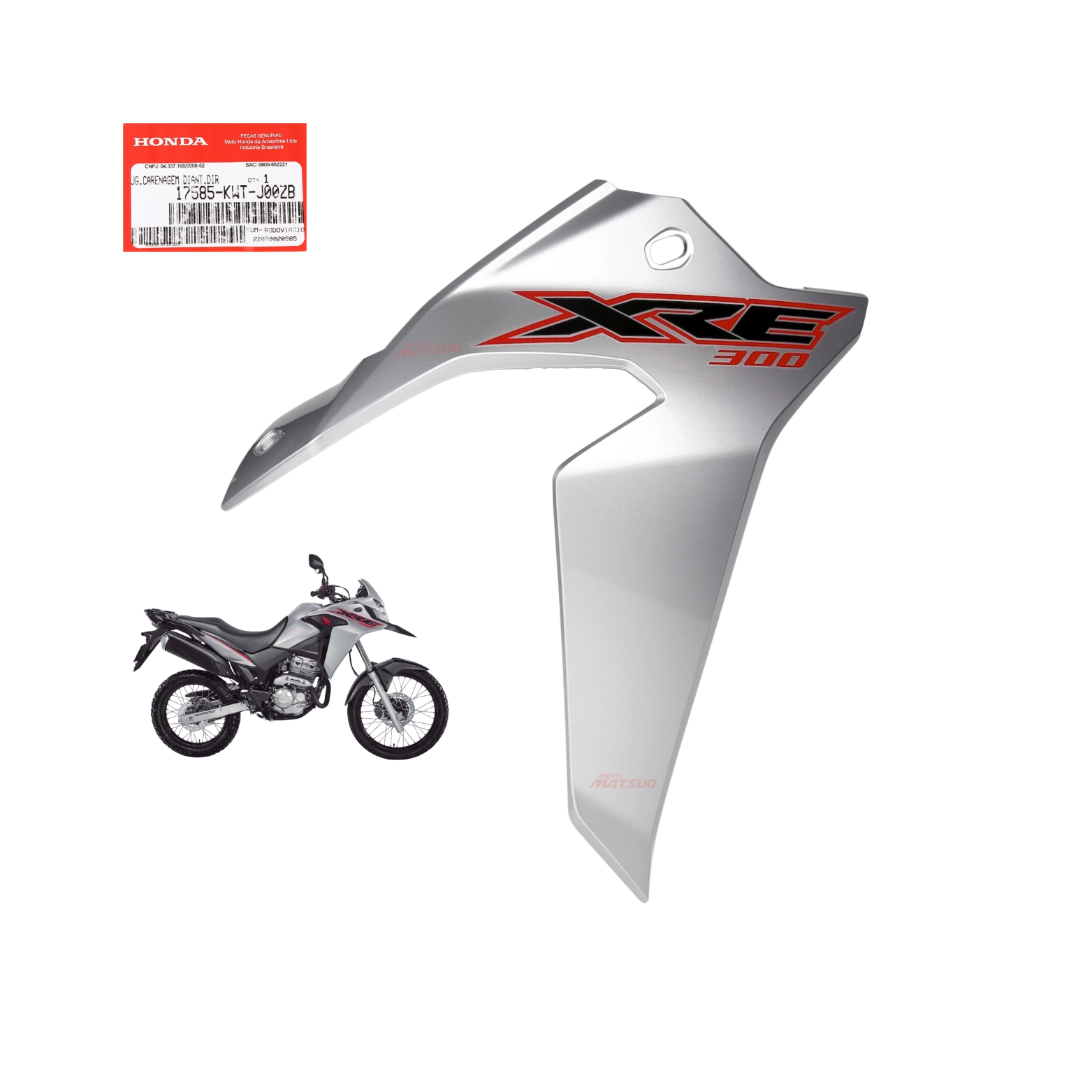 Carenagem Direita Tanque Xre 300 2020 2021 Prata Original Honda