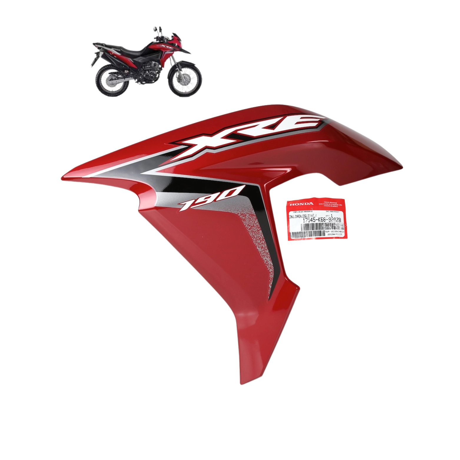 Carenagem Esquerda Tanque Xre 190 2019 Vermelha Original Honda