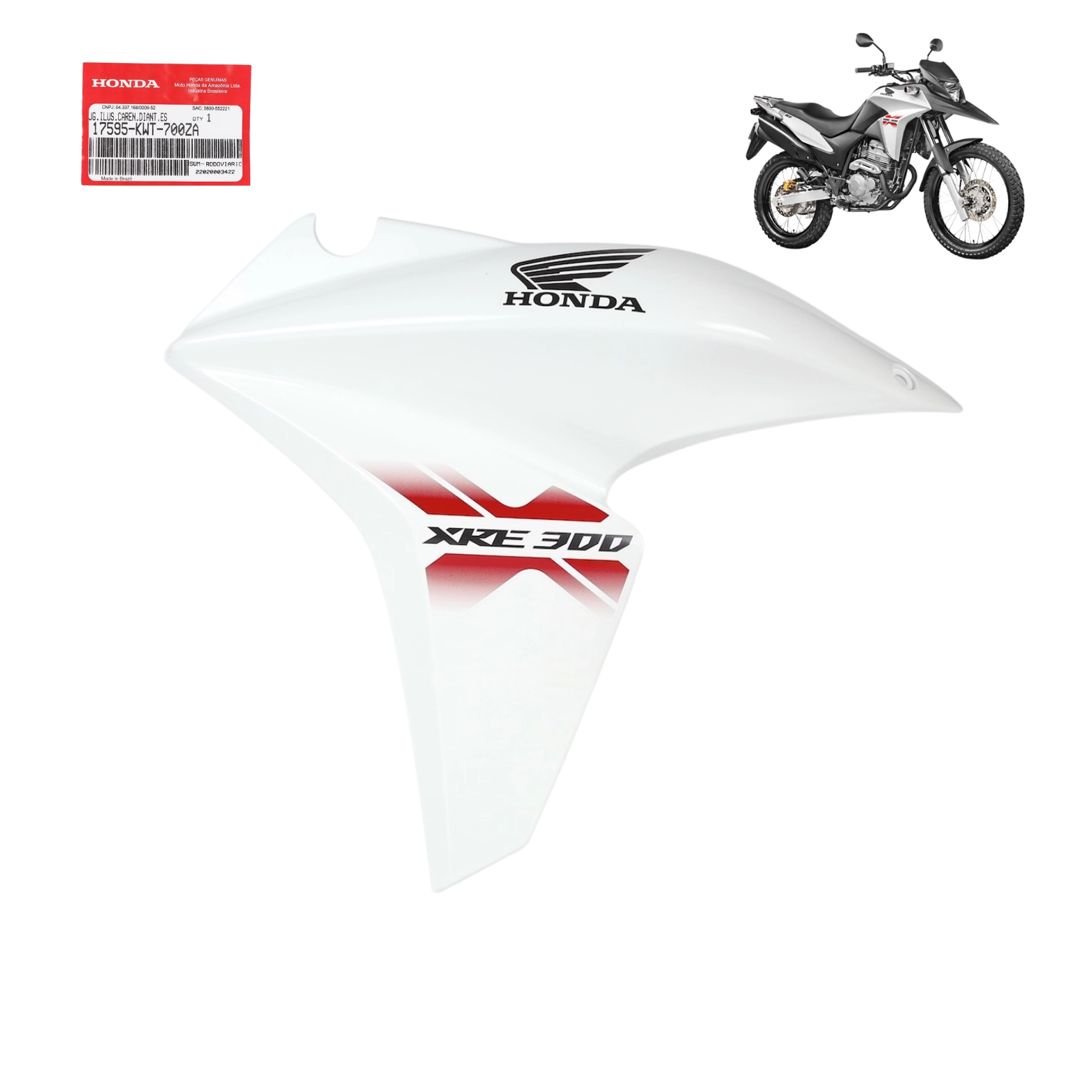 Carenagem Esquerda Tanque Xre 300 2013 Branco Original Honda