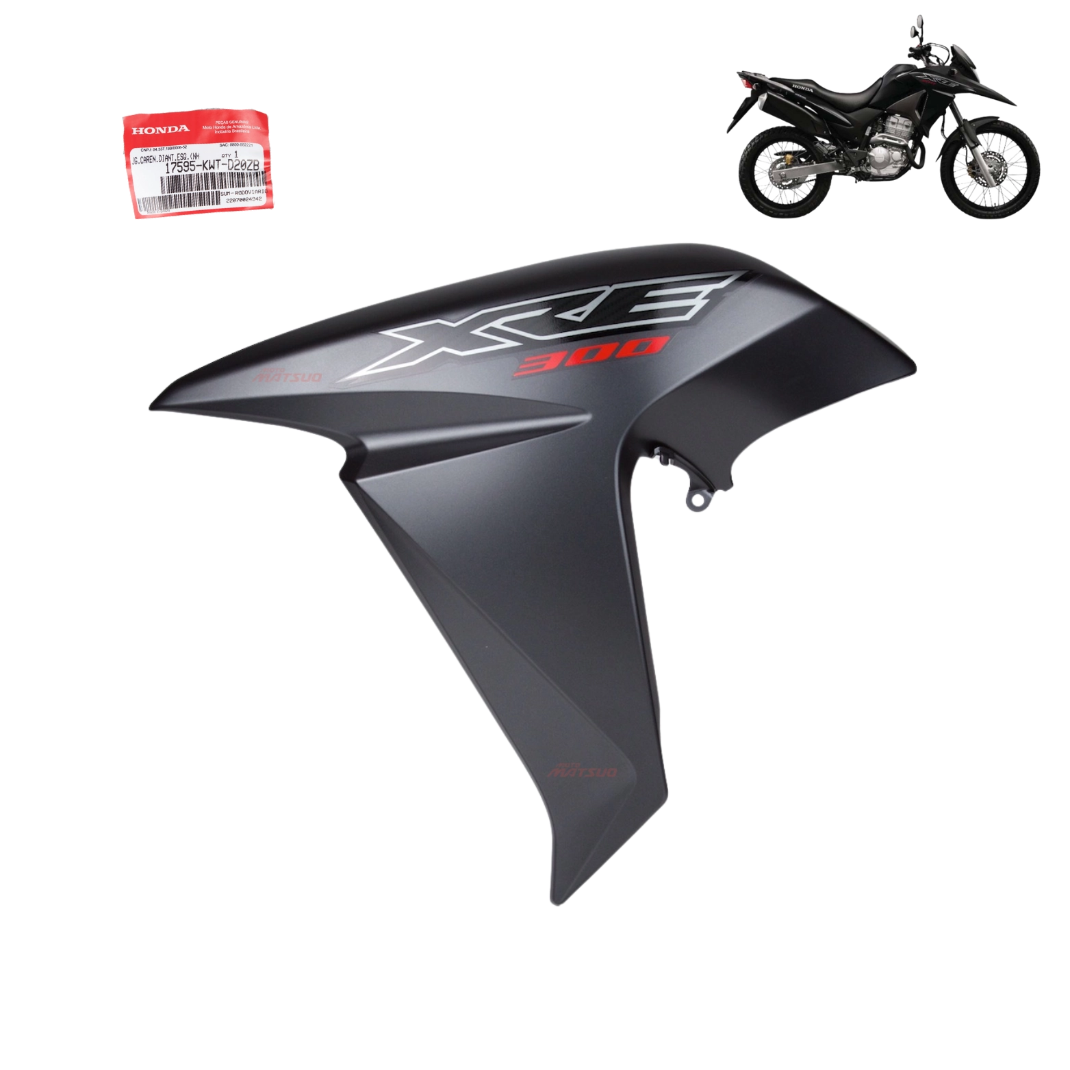 Carenagem Esquerda Tanque Xre 300 2016 Preto Fosco Original Honda