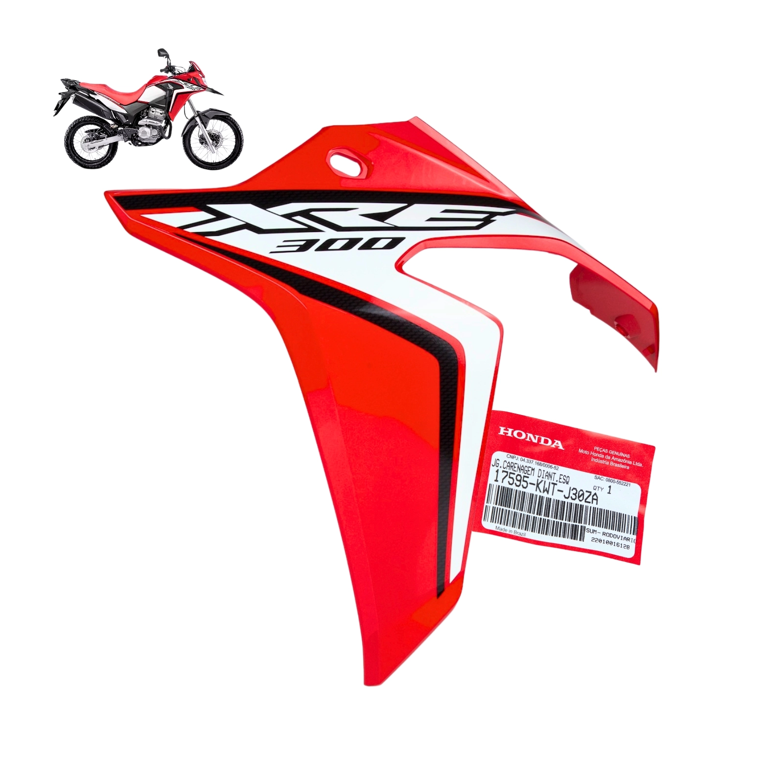 Carenagem Esquerda Tanque Xre 300 Rally 2020 2021 Vermelho Original Honda