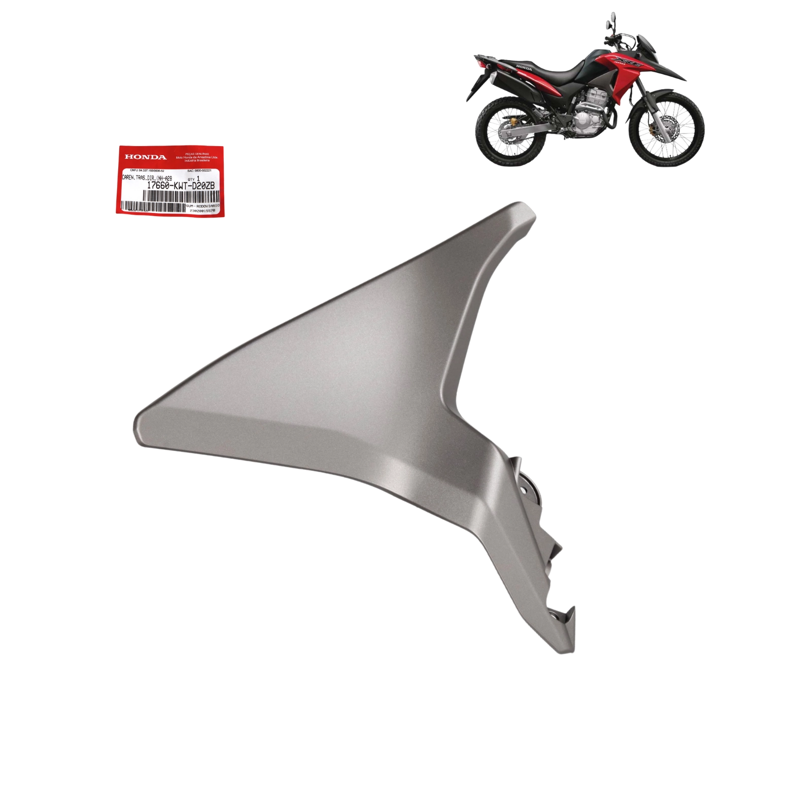 Complemento Direita Tanque Xre 300 2016 Cinza Fosco Original Complemento Direita Tanque Xre 300 2016 Cinza Fosco Original