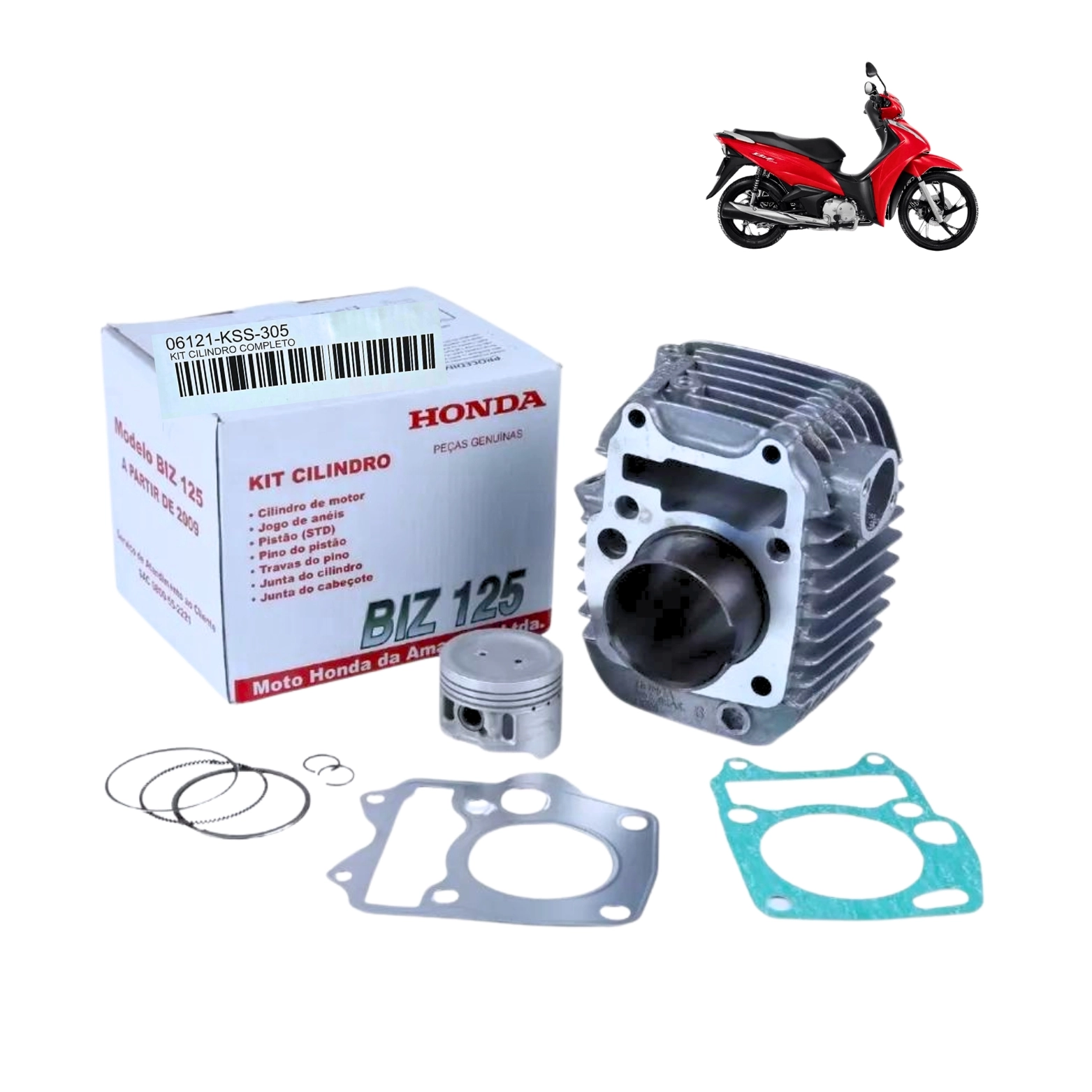 Kit Cilindro Motor Biz 125 2009 A 2015 Original Honda Kit Cilindro Motor Biz 125 2009 A 2015 Original Honda