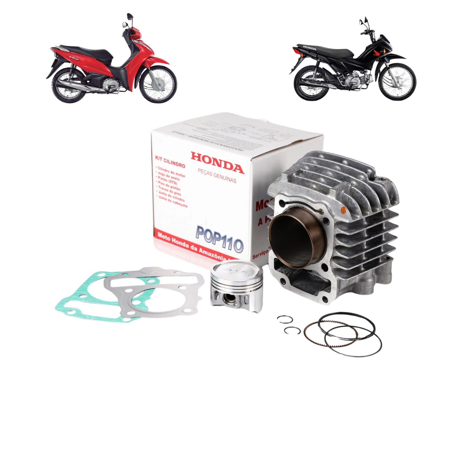 Kit Cilindro Motor Biz110i Pop110i 2016 A 2024 Original Honda Kit Cilindro Motor Biz110i Pop110i 2016 A 2024 Original Honda