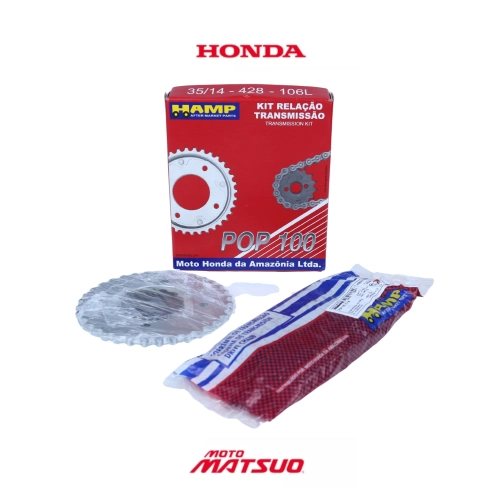 Kit Relaçao Pop 100 2007 A 2015 Honda Hamp Original