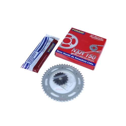 Kit Relacao Bros 150 2006 a 2014 Corrente Coroa Pinhao Original Honda HAMP