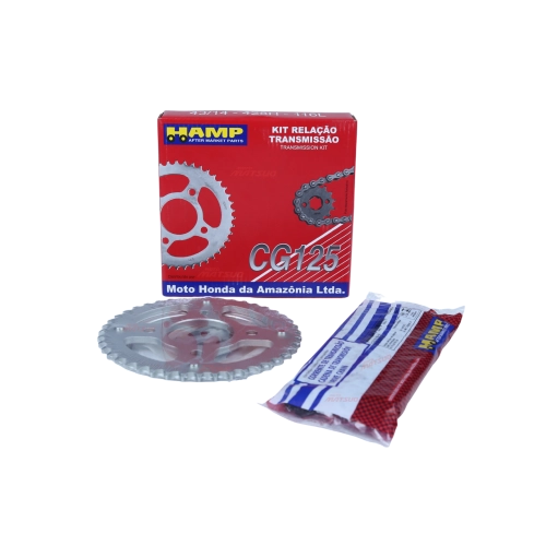 Kit Relacao CG Fan 125 Cargo 125 2009 a 2013 Corrente Coroa Pinhao Original Honda HAMP Kit Relacao CG Fan 125 Cargo 125 2009 a 2013 Corrente Coroa Pinhao Original Honda HAMP