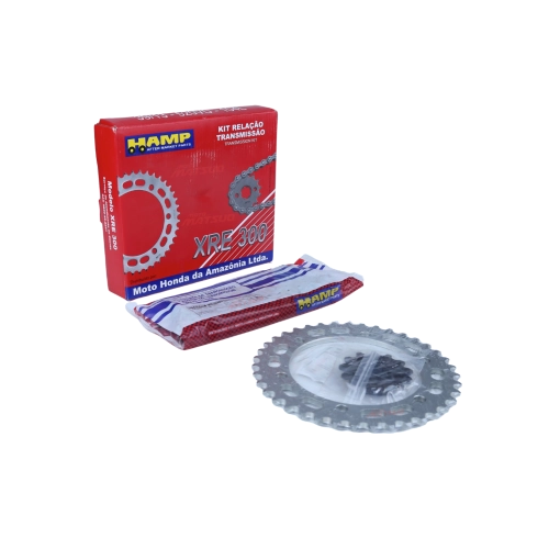 Kit Relacao XRE 300 2010 a 2023 Corrente Com Retentor Original Honda HAMP