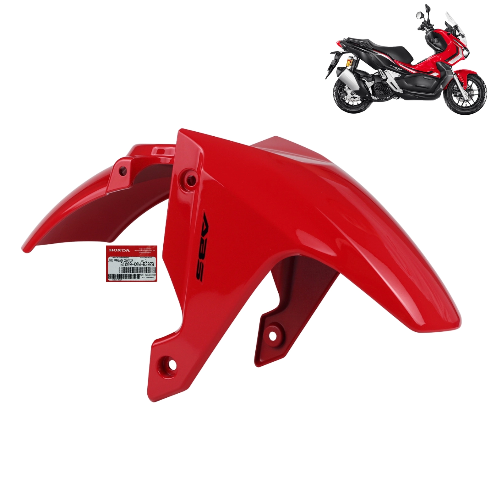 Paralama Dianteiro Adv 150 2024 Vermelho Original Honda